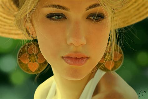 Jolie Blonde Au Chapeau Jip Illustrations