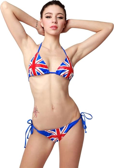 Piezas Juego De Cuello Halter Bikini La Bandera Del Reino Unido Dise O De Estrellas Y