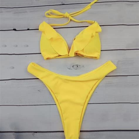 MAILLOT DE BAIN Bikini Sexy Bikini Sexy Bikini Sexy Bikiness Halter Bra Thong Maillot De Bain