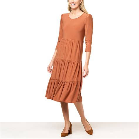Antthony Puff-Sleeve Tiered Midi Dress - 20621029 | HSN