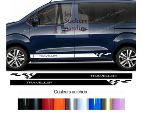 X Bandes Bas De Caisse Pour Peugeot Traveller Deco Fourgon Sticker