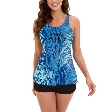 Idall Tankini Swimsuits Bathing Suit Women Bikini Set Leaf Printed