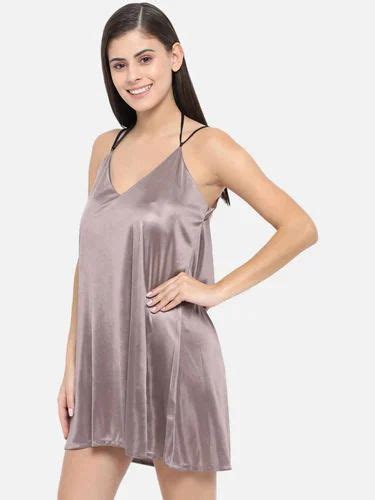 Solid Taupe Honeymoon Bridal Bikini Dress And Hot Babydoll Nightdress B37bm Night Dress Set For