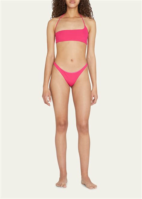 The Attico Rib Knit Two Piece Bikini Set Bergdorf Goodman