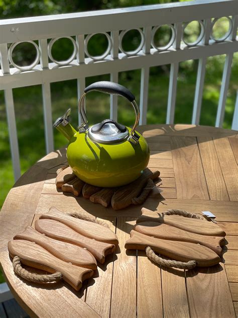 Trivets For Hot Dishes Wooden Trivet Fish Wooden Trivet For Etsy