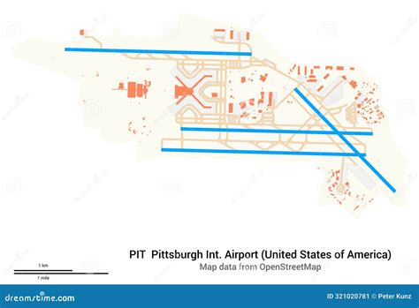 Map of Pittsburgh International Airport. IATA-code PIT Stock Image ...