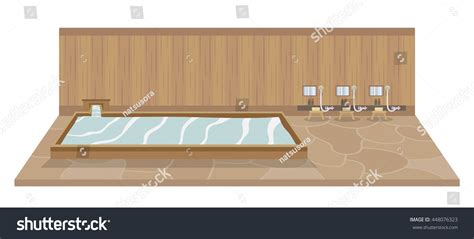 Japanese Hot Spring Onsen Room Vector Stock Vector Royalty Free Shutterstock