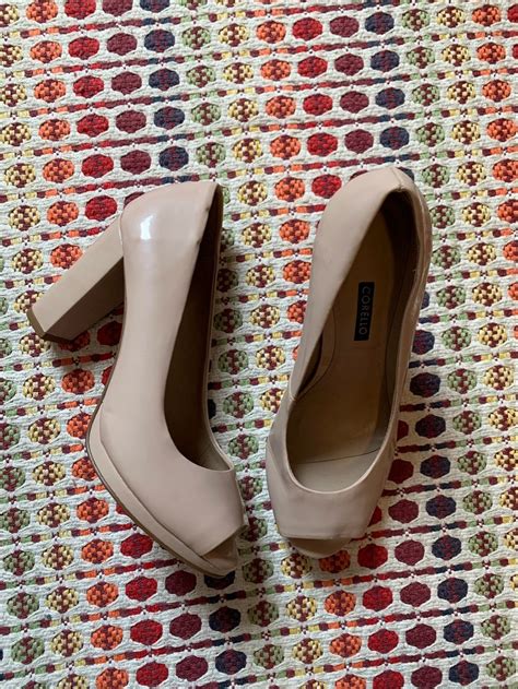 Sapato Nude Peep Toe Salto Alto Sapato Feminino Corello Usado Enjoei