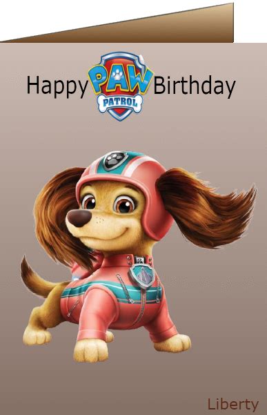 Liberty Paw Patrol Birthday Cards