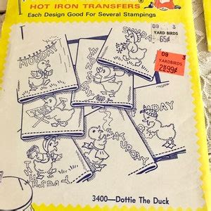 Vintage Transfers Aunt Marthas Hot Iron Kitten Dottie Duck Sun Bonnet