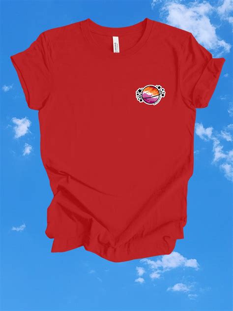 Lesbian Pride Planet Shirt Sapphic LGBTQ Love Subtly Same Sex Affection Visibility Cosmic