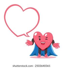 Cartoon Healthy Heart Character Superhero Cape Stock Vector Royalty