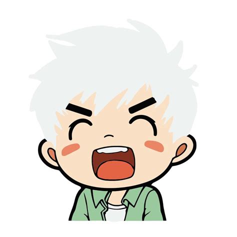 Laughing Anime Boy Portrait 22663958 Vector Art At Vecteezy