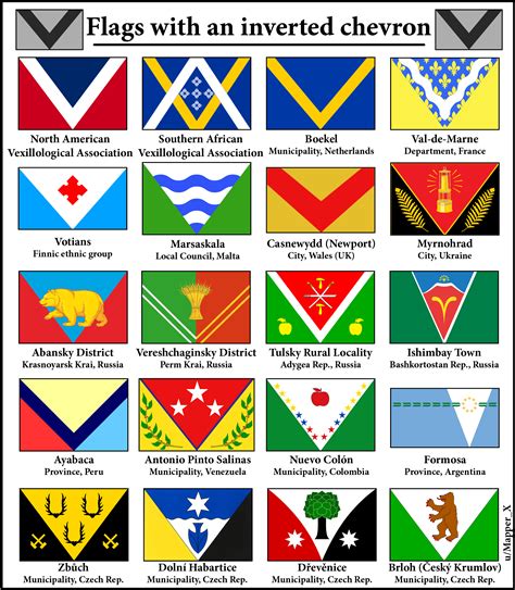 Flags with an inverted chevron (including a favorite, the NAVA flag
