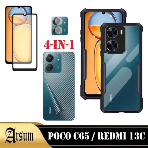 Jual Paket 4in1 Casing Transparan XIAOMI REDMI 13C POCO C65 Case