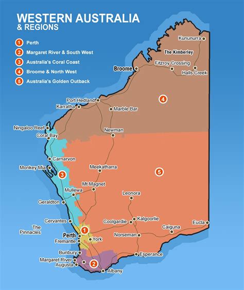 Map Of Western Australia Western Australia Australias Guide