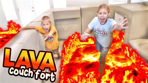 Escape Lava Couch Fort With Mystery Buttons Youtube