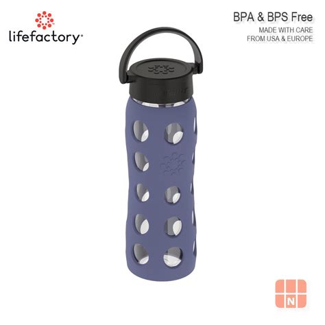 Lifefactory 22oz Glass Water Bottle With Classic Cap And Protective