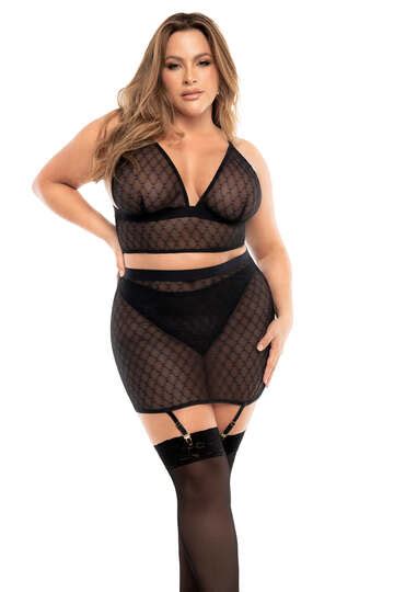Plus Size Contemporary Glamour Lingerie Set Foxy Lingerie
