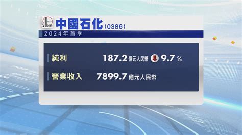 中石化首季純利下跌近一成 Now 新聞