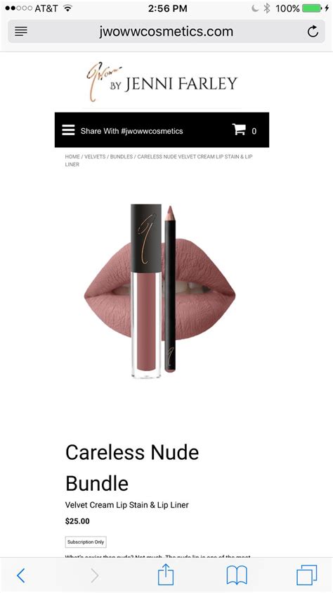 Careless Nude From Jwoww Cosmetics Cream Lip Stain W Cosmetics