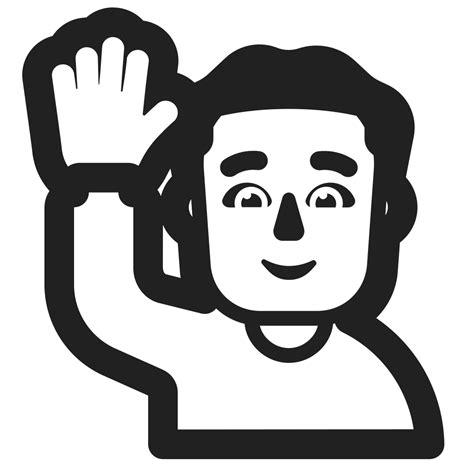 Man Raising Hand Default Icon Fluentui Emoji Mono Iconpack Microsoft