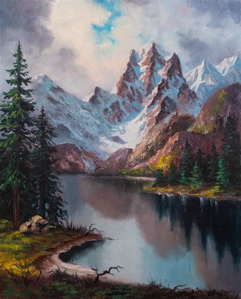 Горный пейзаж с рекой и горами - Zartschool - школа живописи Татьяны ...