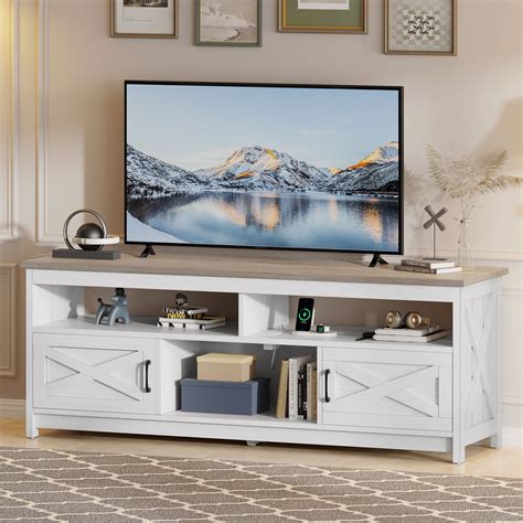 Gracie Oaks Pirrie Farm House TV Stand With Media Storage For TVs Up To