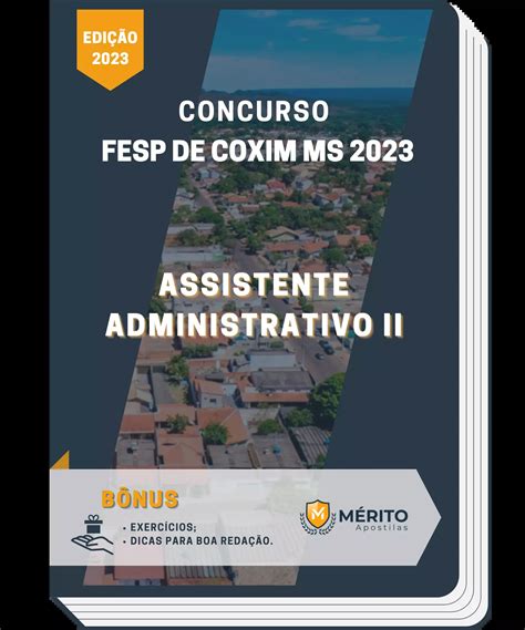 Apostila Assistente Administrativo Ii Concurso Fesp De Coxim Ms 2023