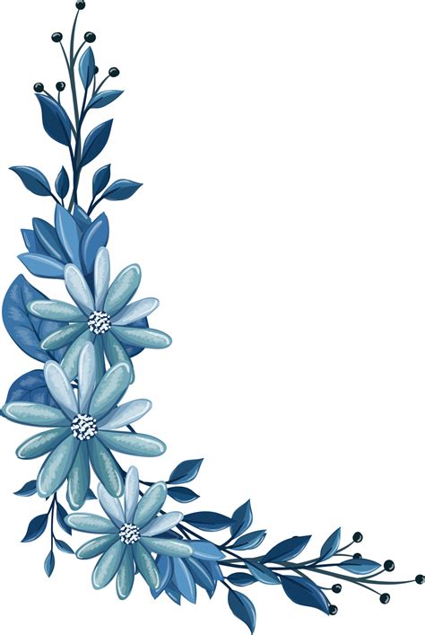 Blue Floral Bouquet With Watercolor 16407681 Png