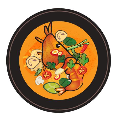 Tom Yum Kung Thai Food Hot And Spicy Shrimp Soup Top View Png