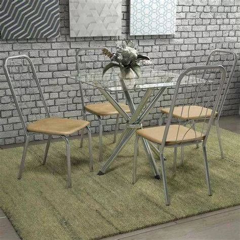 Sala De Jantar Volga Cadeiras Viena Cromada Nude Kappe Parcelamento Sem Juros