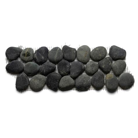 Hand Made Pebble Tile Charcoal Black Pebble Tile Border 4x12 Use For