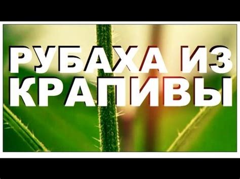 Галилео. Рубаха из крапивы - YouTube