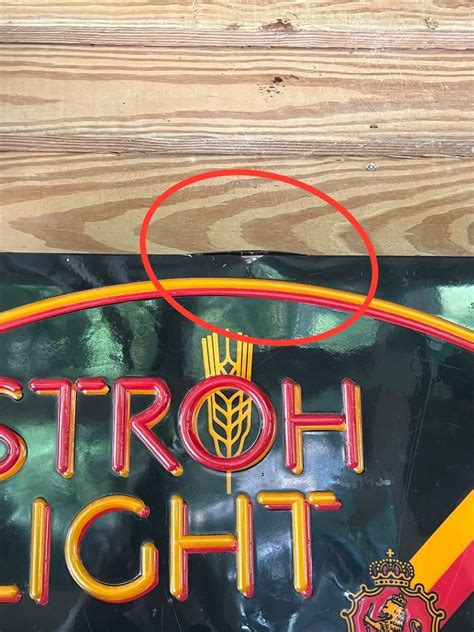 stroh light working lighted sign read details estatesalesorg