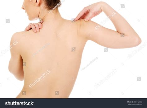 Nude Woman Touching Her Shoulders Stock Photo 289412696 Shutterstock