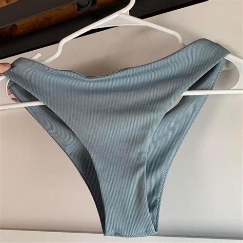 Blue One Shoulder Bikini Set Repop Size Medium Depop