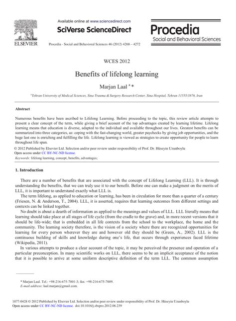 benefits  lifelong learning