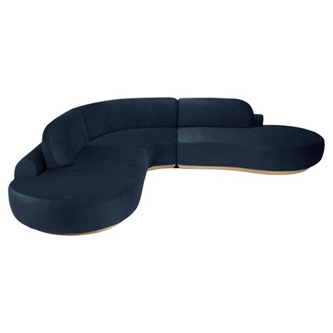 Naked Curved Sectional Sofa 3 Piece With Natural Oak And Paris Brick For Sale At 1stDibs