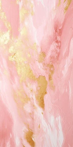 Premium Photo Painting Of A Pink And Gold Abstract Painting With Gold Paint Ai Generative