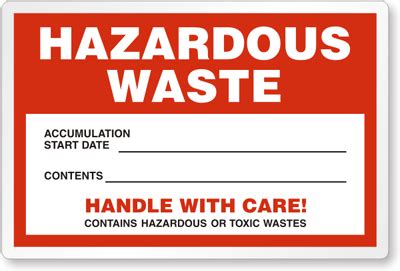 Custom Hazardous Waste Labels