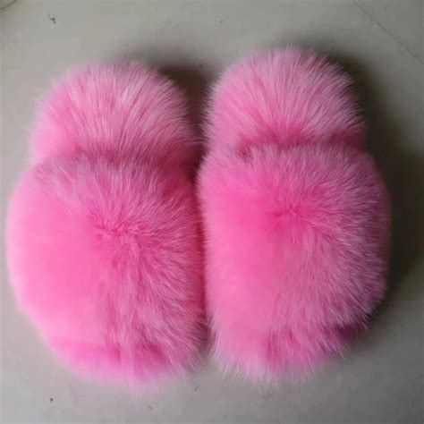 Fast Shipping Brand New Women S Fashionable Fur Slippers Fox Fur