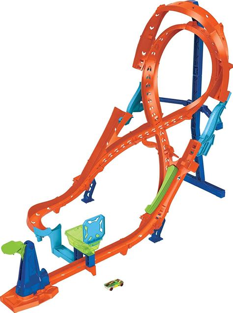 Amazon Hot Wheels Toy Car Track Set With Figure Jump Scale Car Ft Tall Track