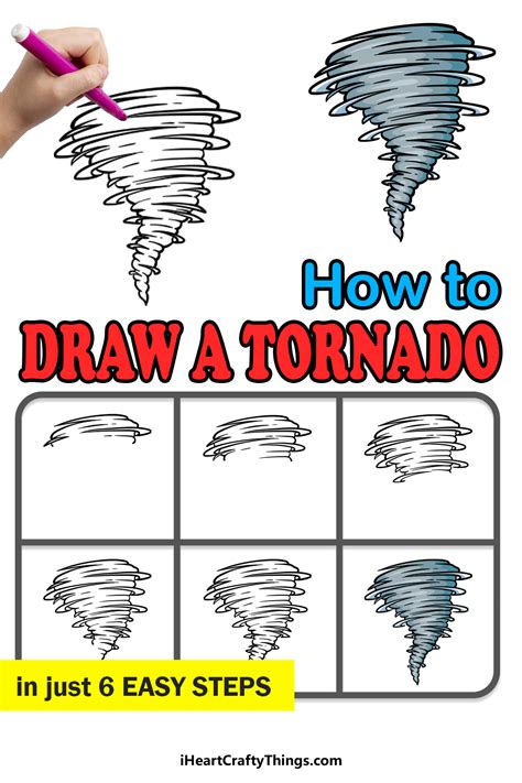 How To Draw A Tornado Step By Step For Kids