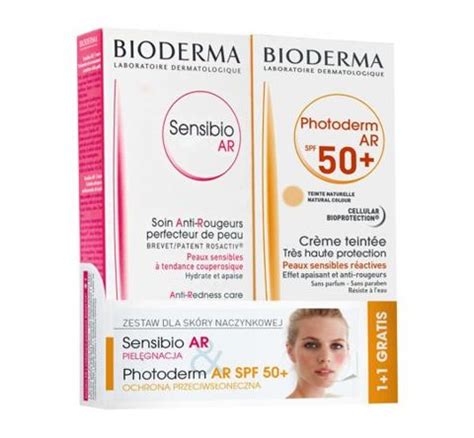 BIODERMA Sensibio AR krem 30ml + Photoderm AR SPF50+ krem koloryzujący ...