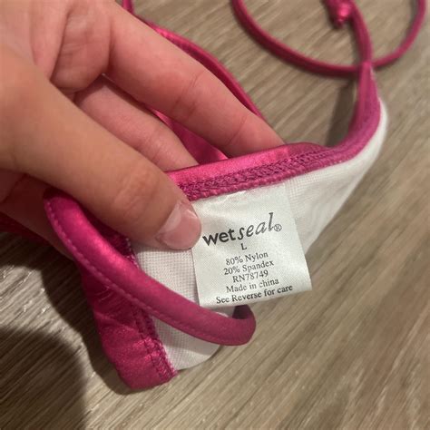 Pink Metallic Bikini Size L Love This Sm But Too Big Depop