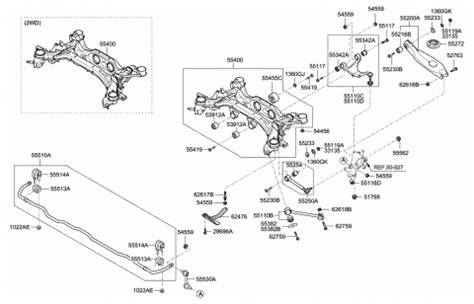 55400 2P050 Genuine Hyundai Crossmember Complete