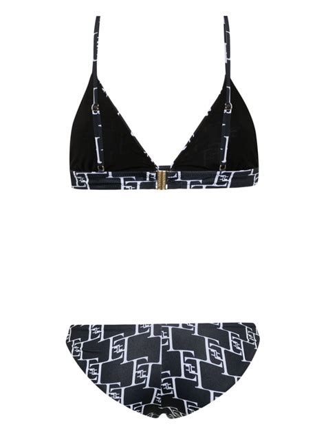 Elisabetta Franchi Monogram Print Bikini Set Farfetch
