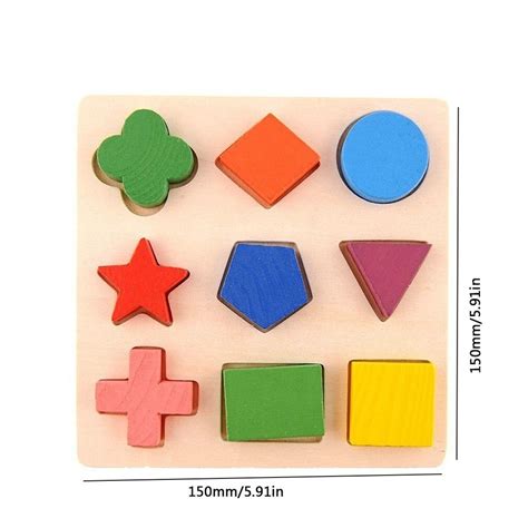 Children Baby Wooden Geometry Block Puzzles Kids C Vicedeal