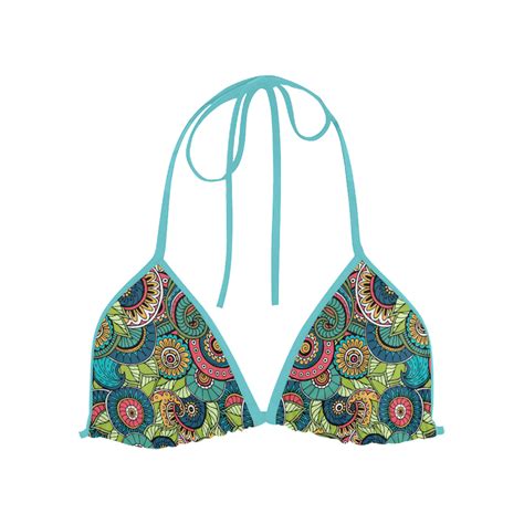 Mandala Pattern Custom Bikini Swimsuit Top Id D